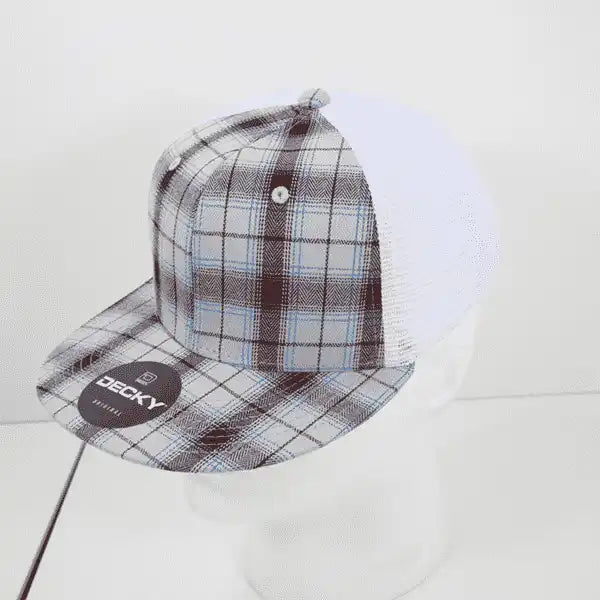 Decky 6015 H/c Plaid Cap - White 205 - one Size Fits Most