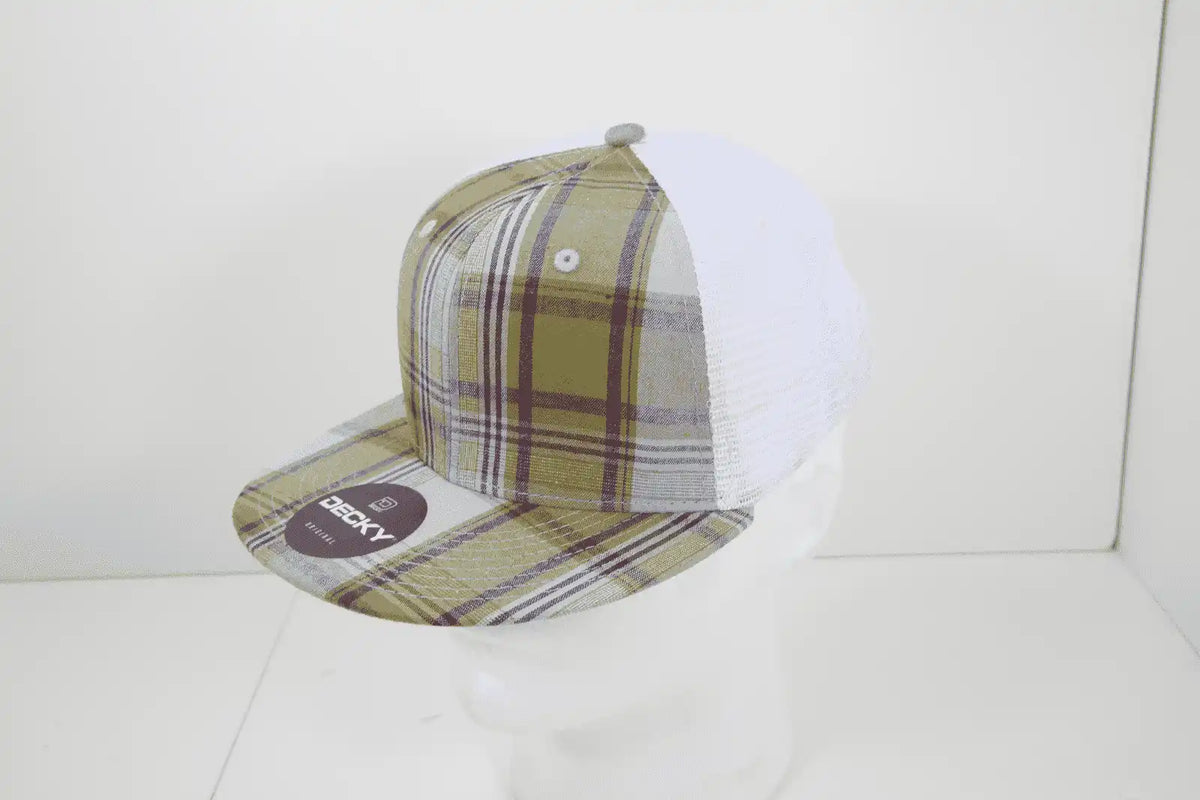 Decky 6015 H/c Plaid Cap - White 210 - one Size Fits Most