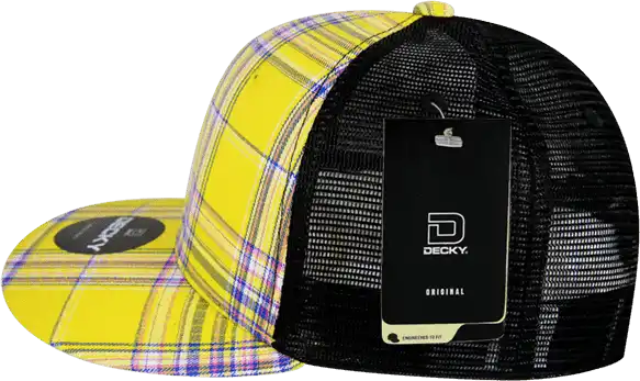 Decky 6016 H/c Plaid Cap - Black 103 - White / one Size Fits Most