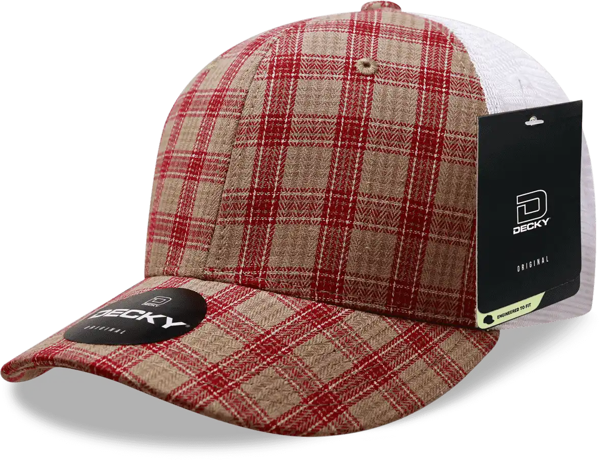 Decky 6017 M/c Plaid Cap - White 101 - one Size Fits Most