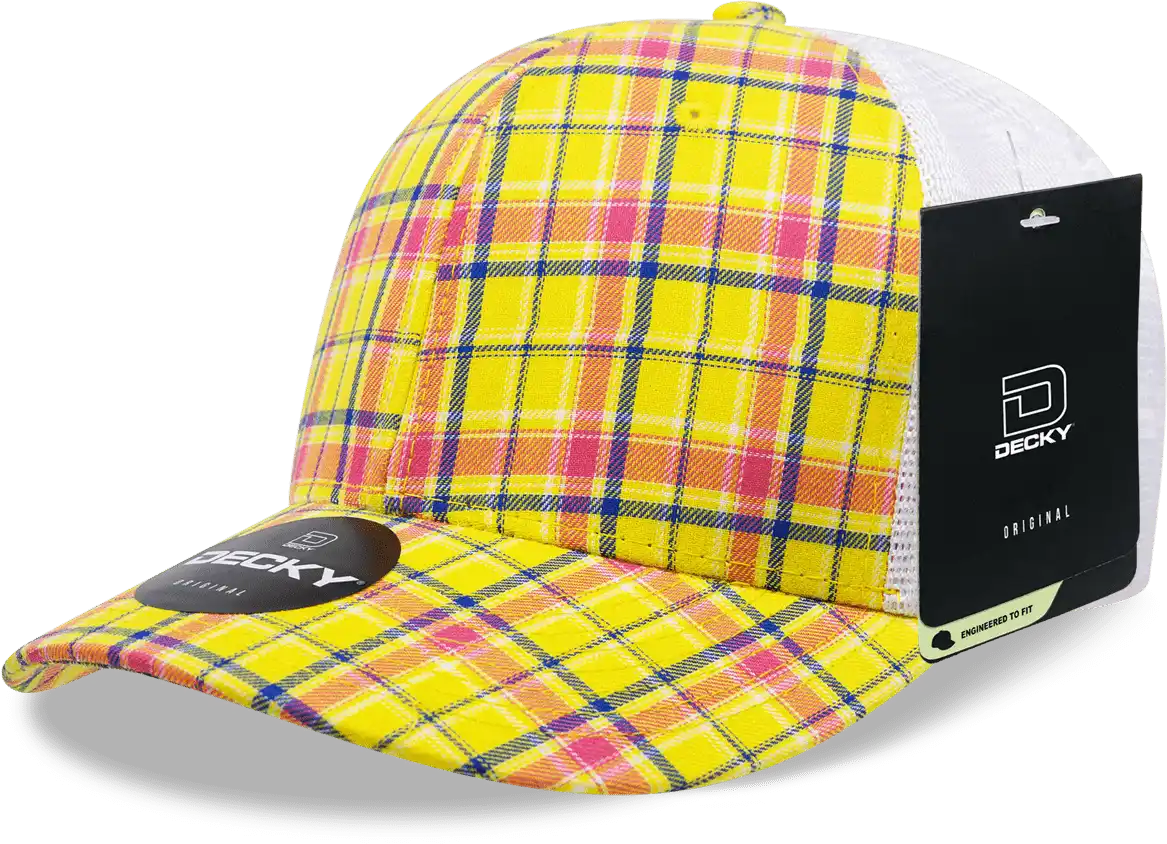 Decky 6017 M/c Plaid Cap - White 105 - one Size Fits Most