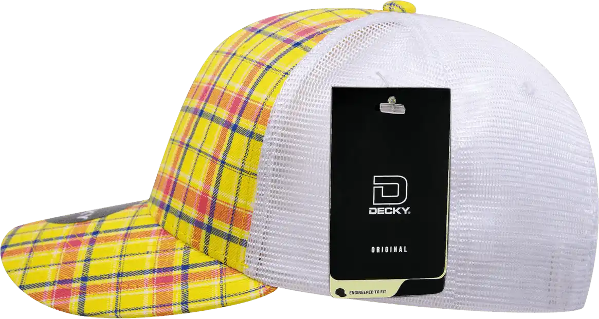 Decky 6017 M/c Plaid Cap - White 105 - one Size Fits Most