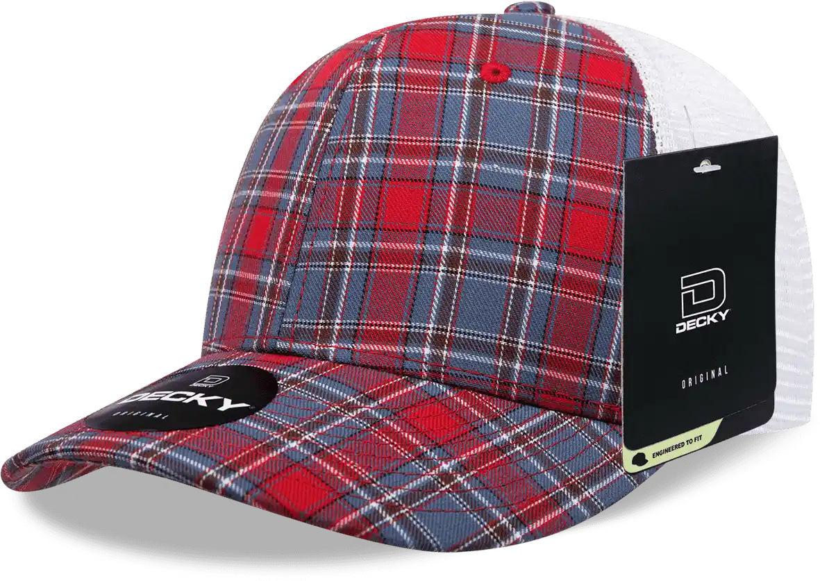 Decky 6017 M/c Plaid Cap - White 108 - one Size Fits Most