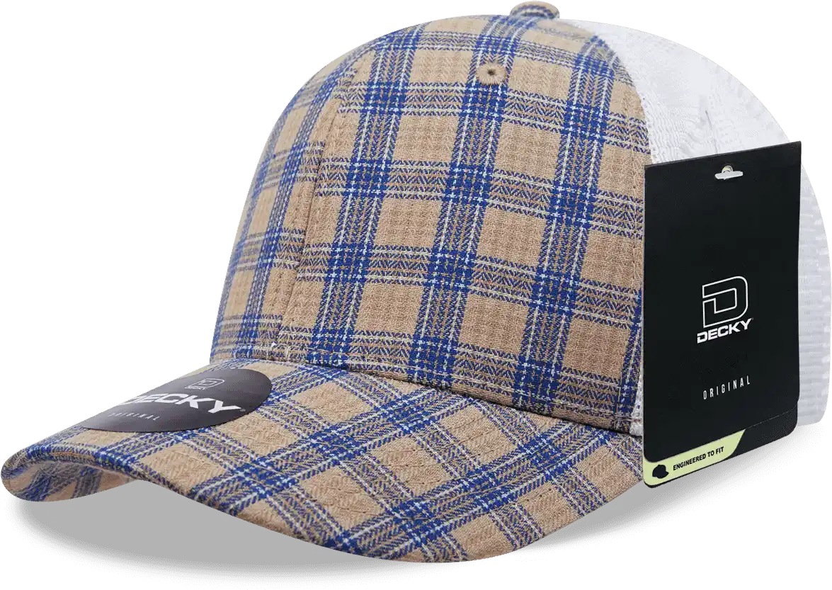 Decky 6017 M/c Plaid Cap - White 109 - one Size Fits Most