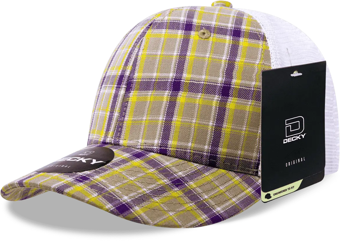 Decky 6017 M/c Plaid Cap - White 111