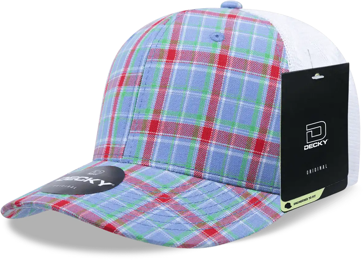 Decky 6017 M/c Plaid Cap - White 113 - one Size Fits Most