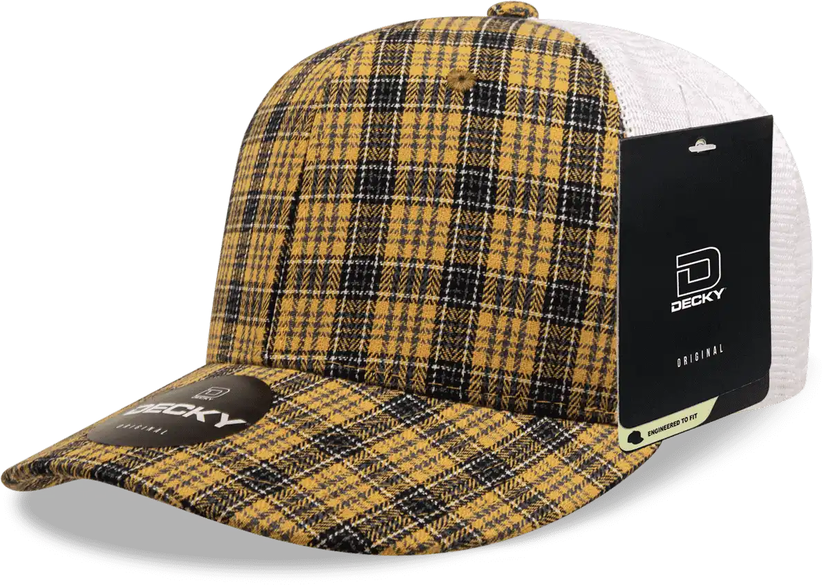 Decky 6017 M/c Plaid Cap - White 121 - one Size Fits Most