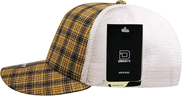 Decky 6017 M/c Plaid Cap - White 121 - one Size Fits Most