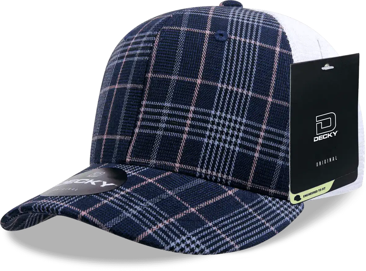 Decky 6017 M/c Plaid Cap - White 123 - one Size Fits Most