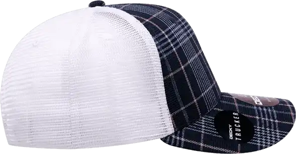 Decky 6017 M/c Plaid Cap - White 123 - one Size Fits Most