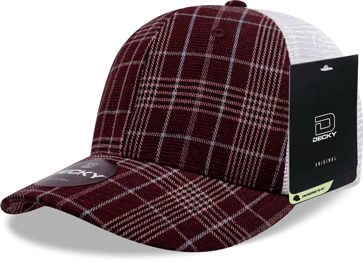 Decky 6017 M/c Plaid Cap - White 125 - one Size Fits Most