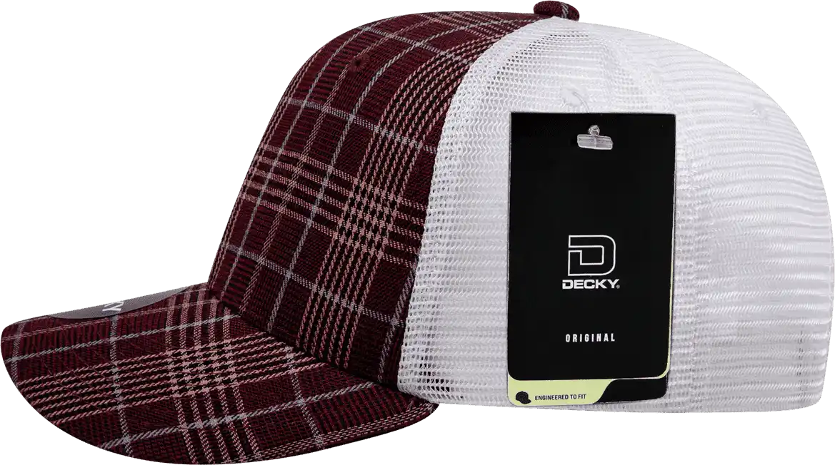 Decky 6017 M/c Plaid Cap - White 125 - one Size Fits Most