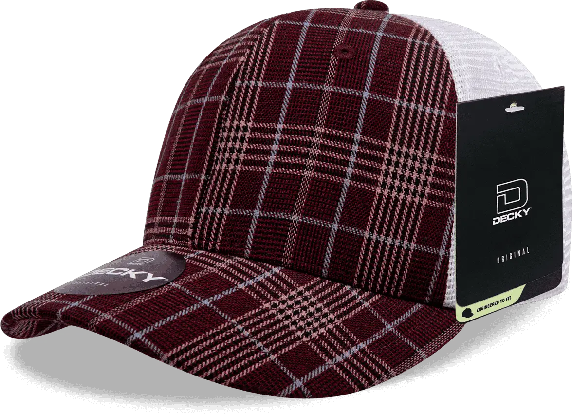 Decky 6017 M/c Plaid Cap - White 125
