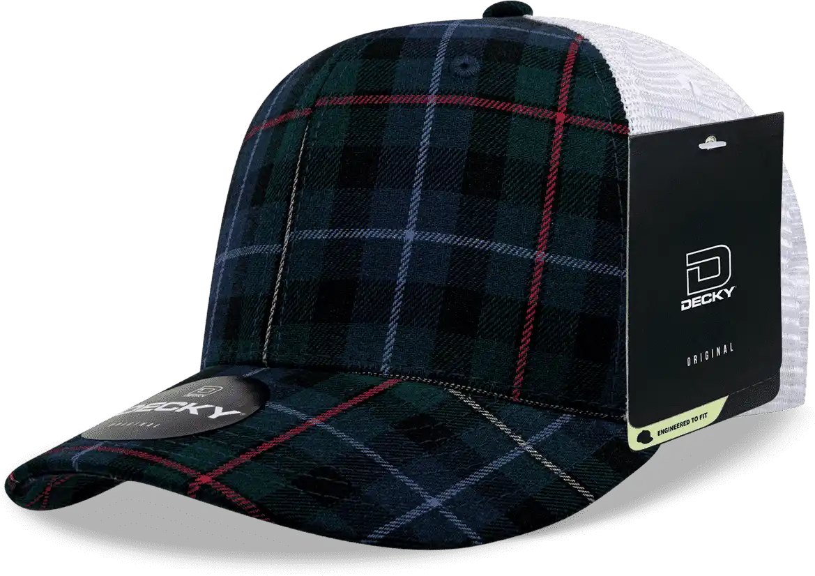 Decky 6017 M/c Plaid Cap - White 126 - one Size Fits Most