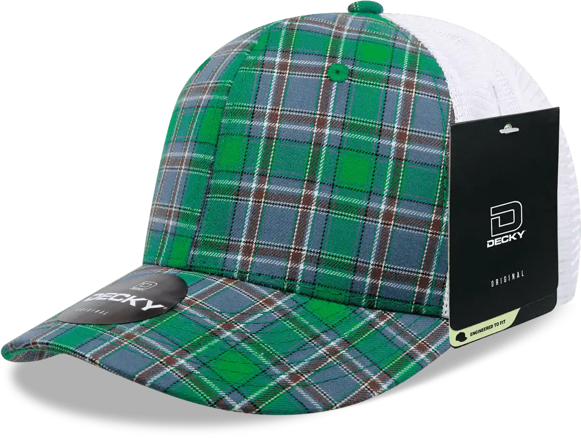 Decky 6017 M/c Plaid Cap - White 127 - one Size Fits Most