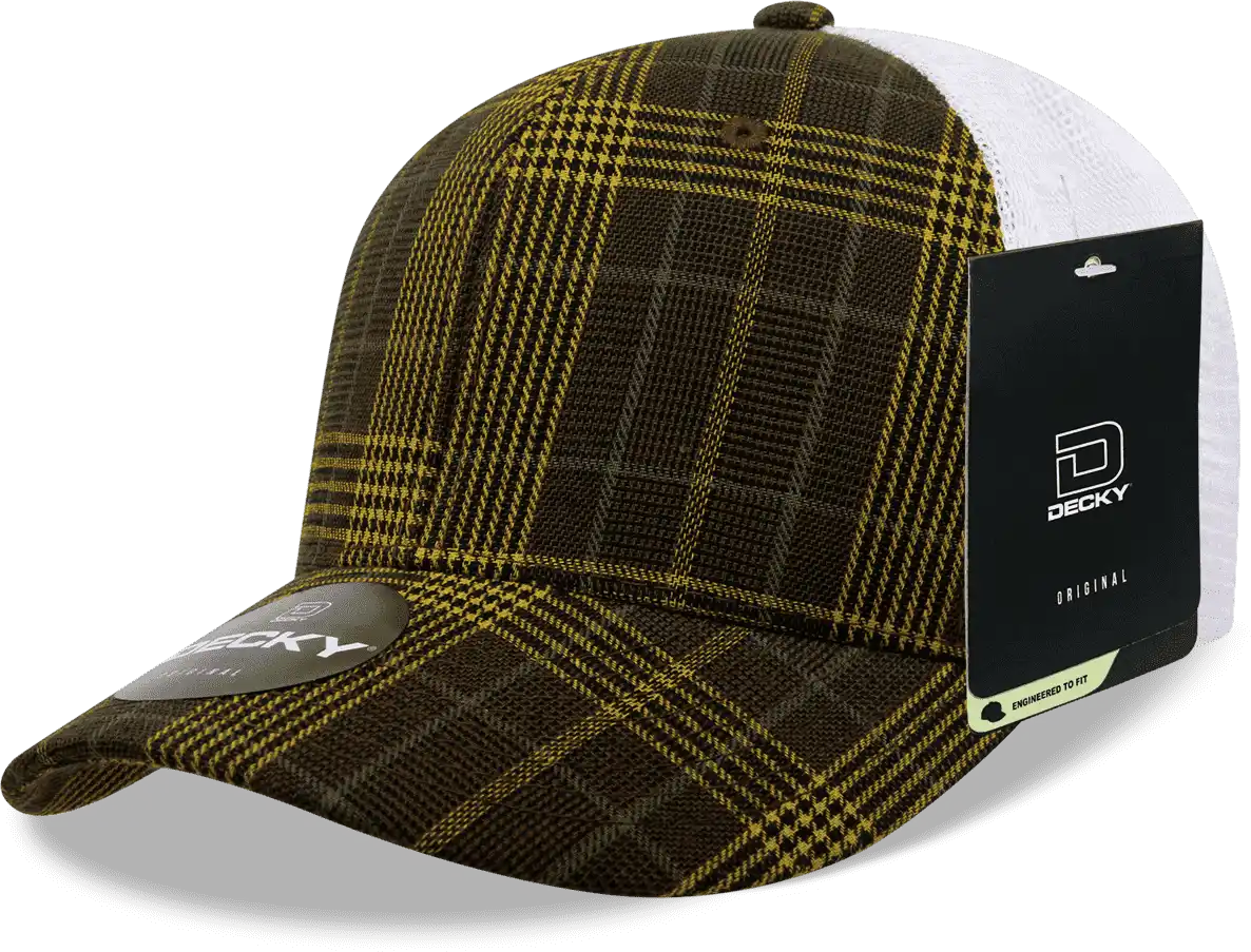 Decky 6017 M/c Plaid Cap - White 128 - one Size Fits Most