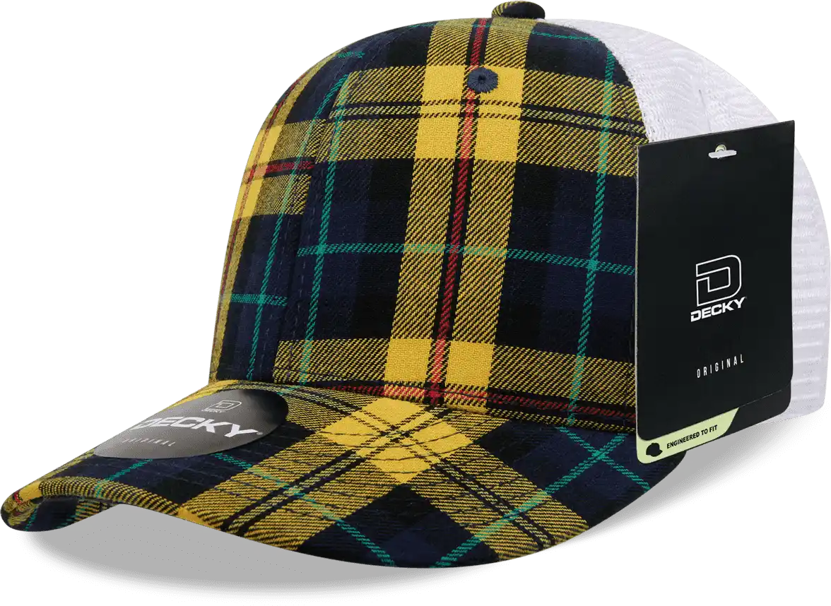 Decky 6017 M/c Plaid Cap - White 129 - one Size Fits Most