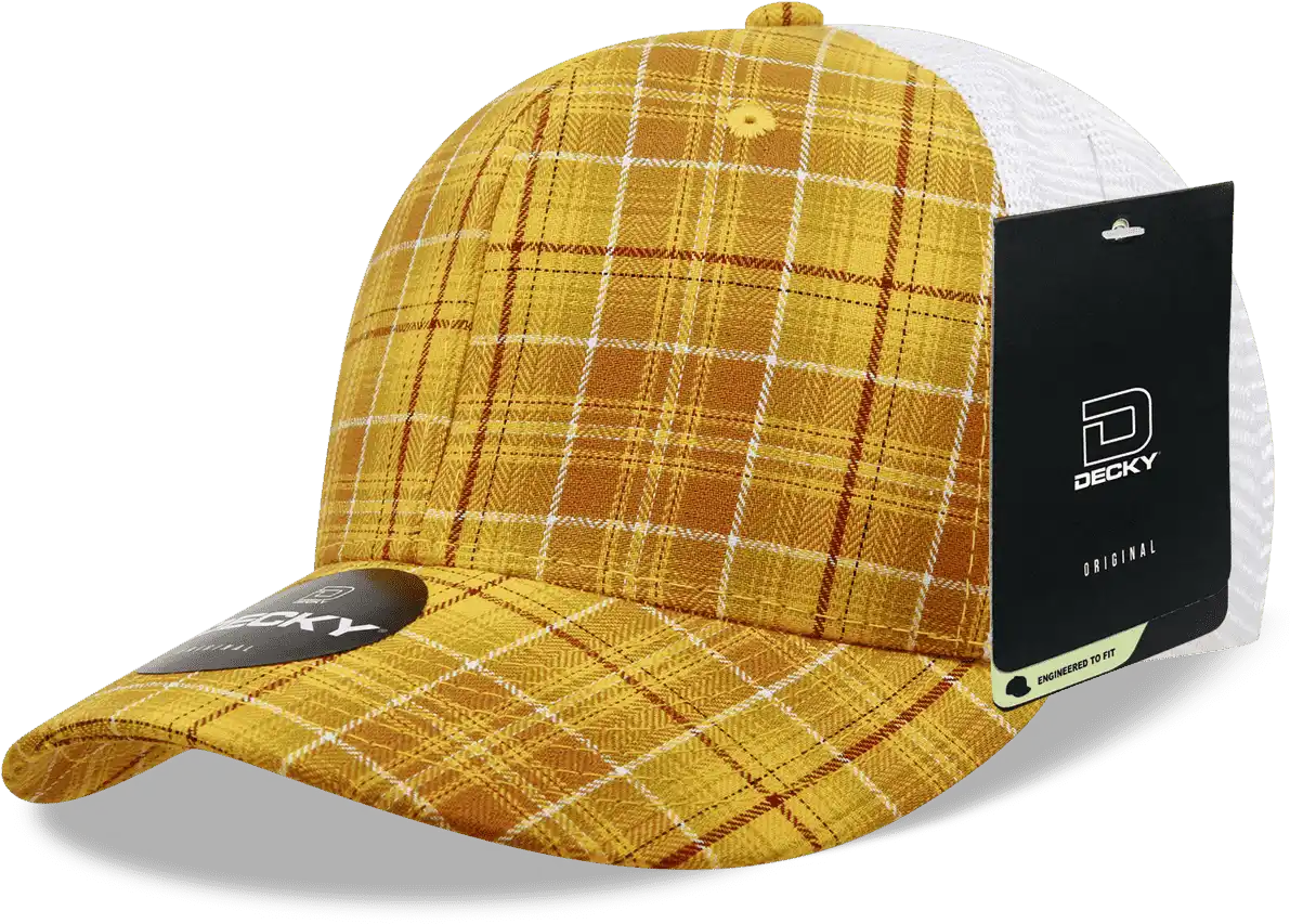 Decky 6017 M/c Plaid Cap - White 135 - one Size Fits Most