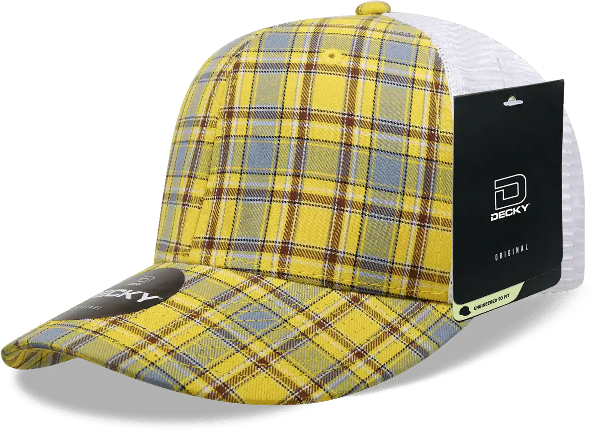 Decky 6017 M/c Plaid Cap - White 136 - one Size Fits Most