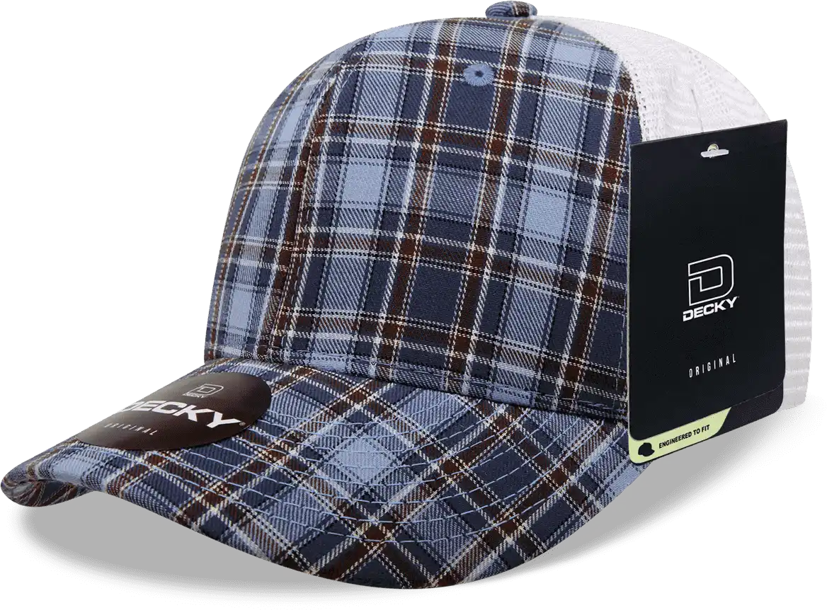 Decky 6017 M/c Plaid Cap - White 148 - one Size Fits Most