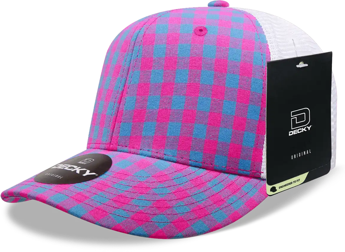 Decky 6017 M/c Plaid Cap - White 150 - one Size Fits Most