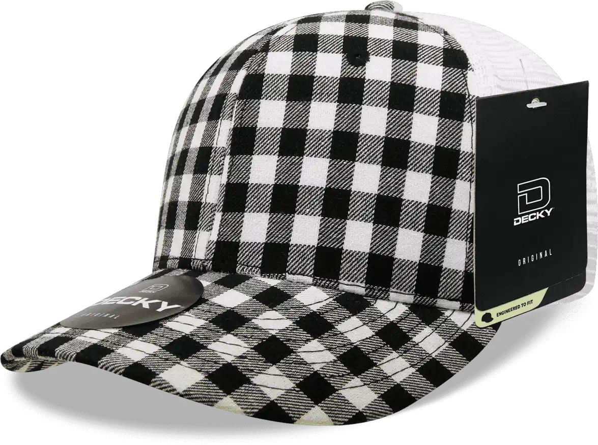 Decky 6017 M/c Plaid Cap - White 151 - one Size Fits Most
