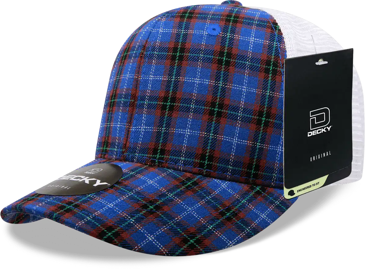 Decky 6017 M/c Plaid Cap - White 152 - one Size Fits Most