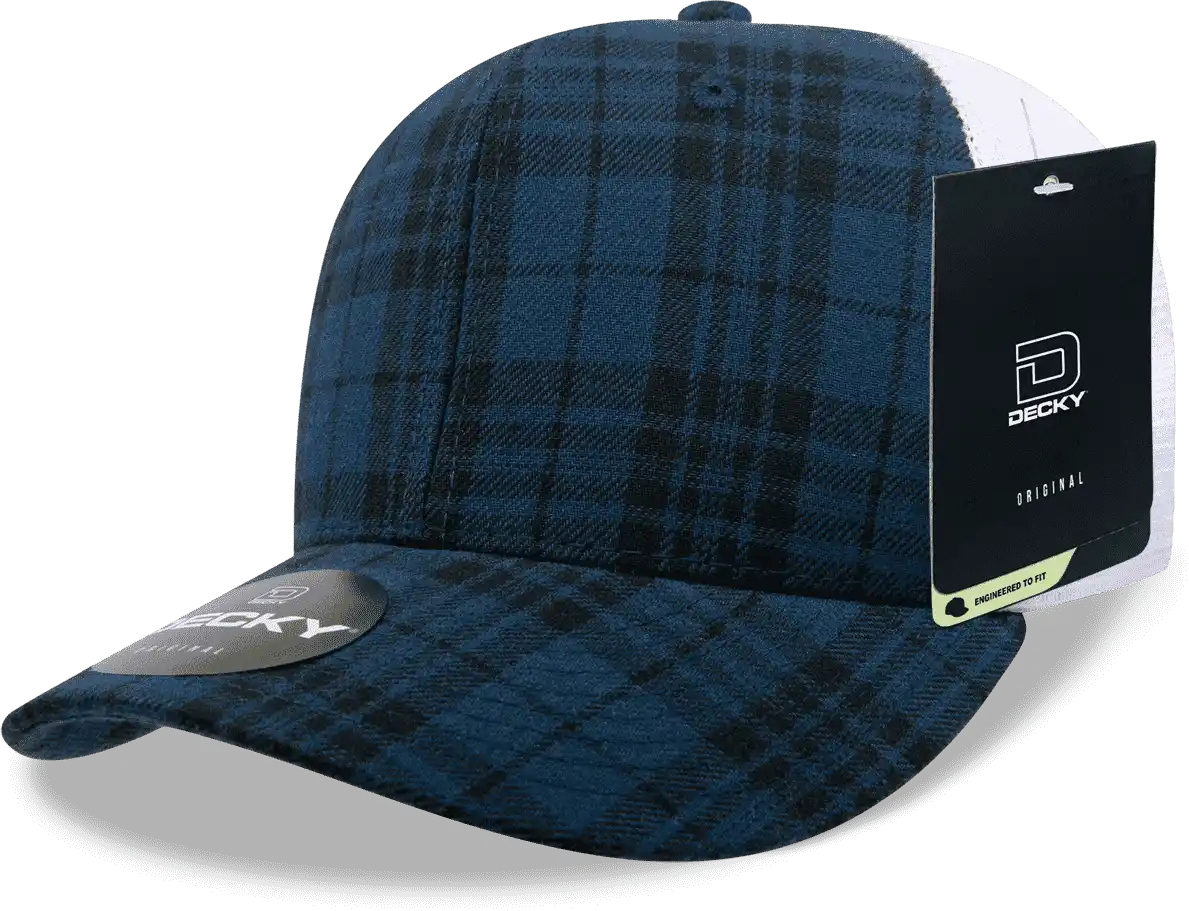Decky 6017 M/c Plaid Cap - White 154 - one Size Fits Most