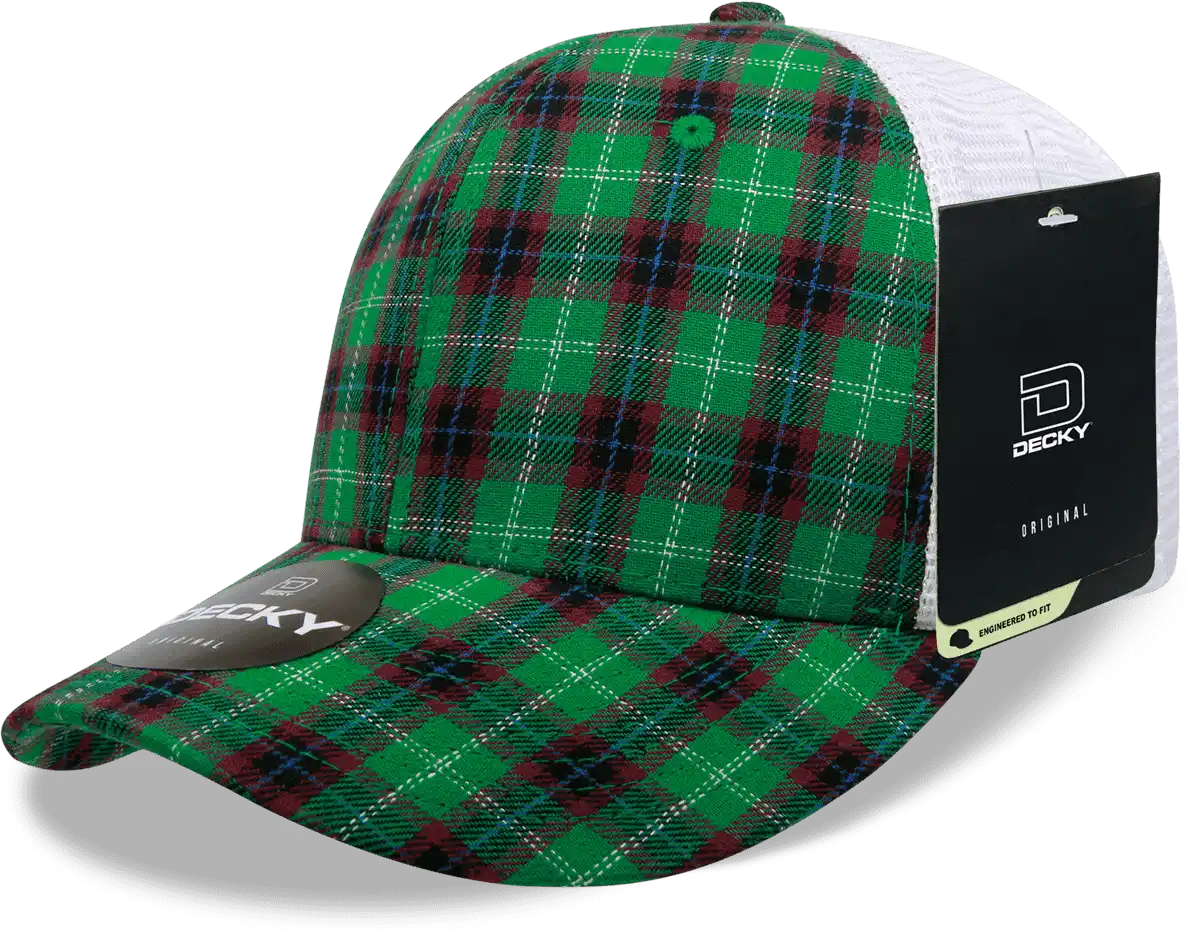 Decky 6017 M/c Plaid Cap - White 159 - one Size Fits Most