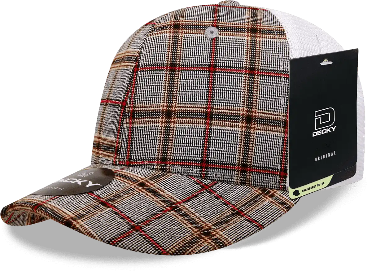 Decky 6017 M/c Plaid Cap - White 161 - one Size Fits Most