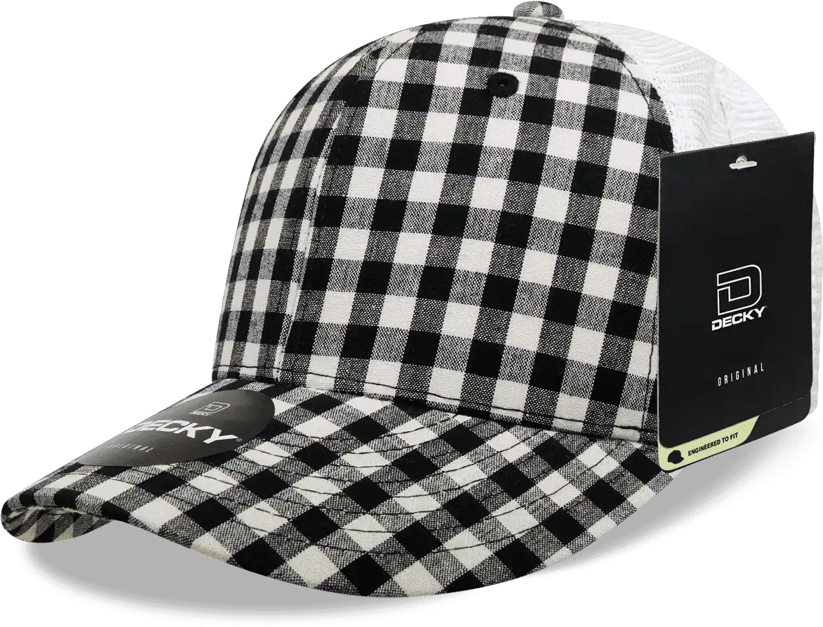 Decky 6017 M/c Plaid Cap - White 165 - one Size Fits Most