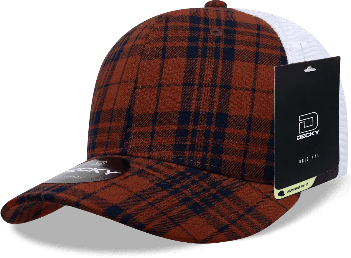 Decky 6017 M/c Plaid Cap - White 166 - one Size Fits Most