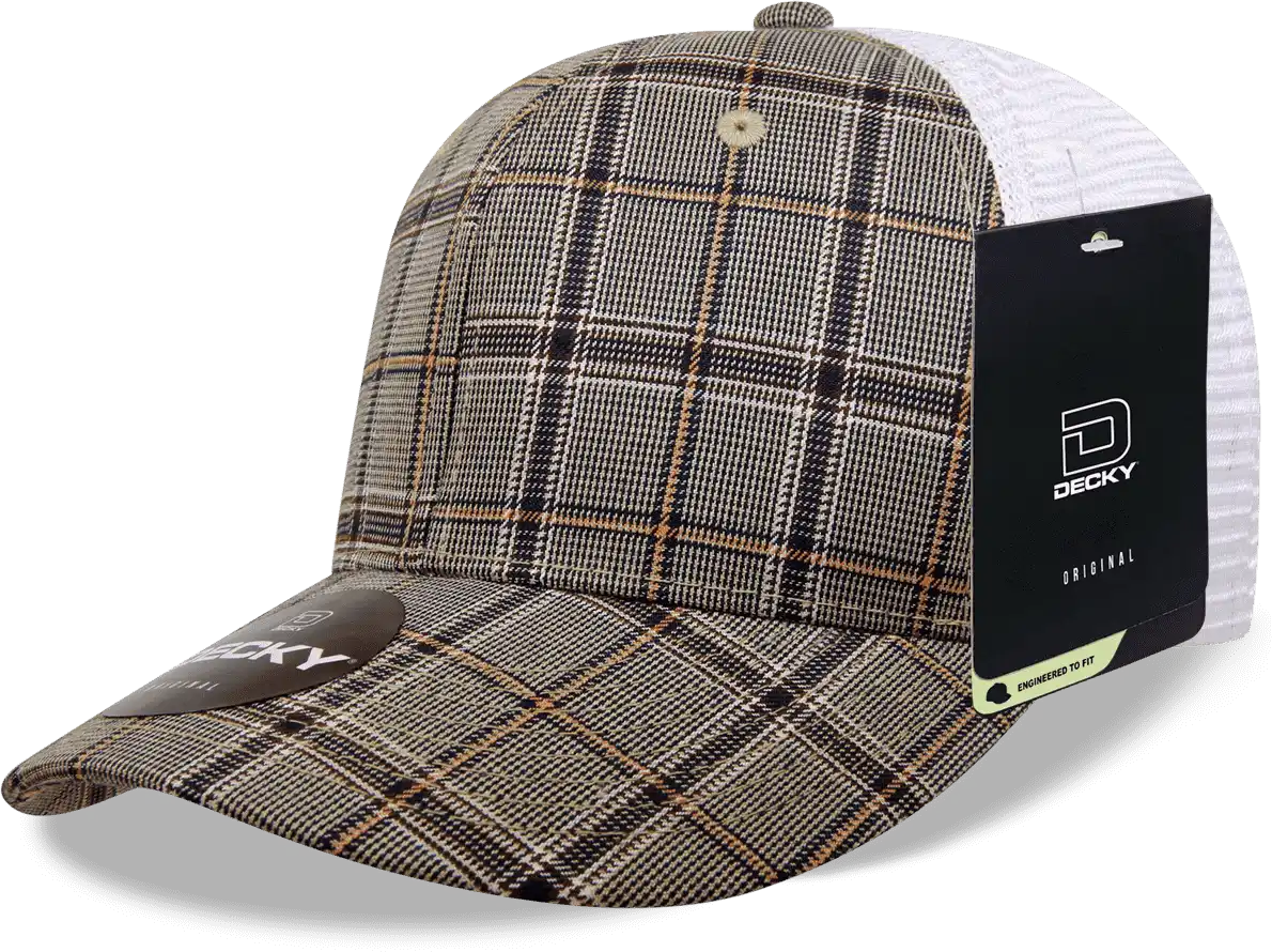 Decky 6017 M/c Plaid Cap - White 167 - one Size Fits Most