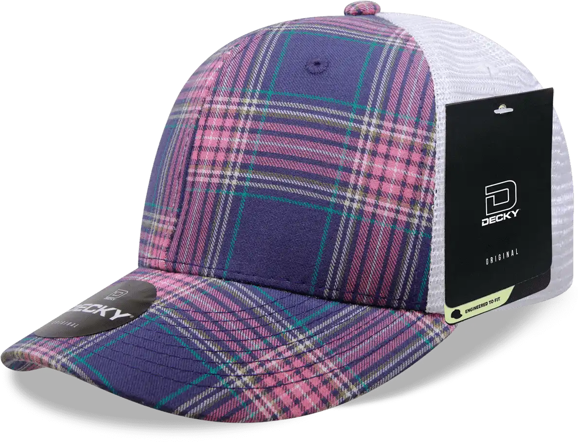 Decky 6017 M/c Plaid Cap - White 170 - one Size Fits Most