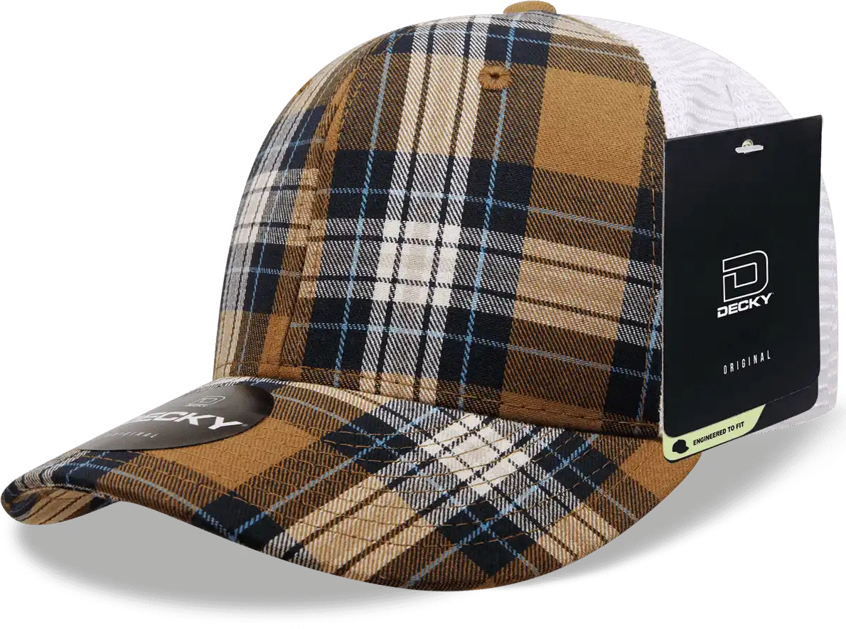 Decky 6017 M/c Plaid Cap - White 172 - one Size Fits Most