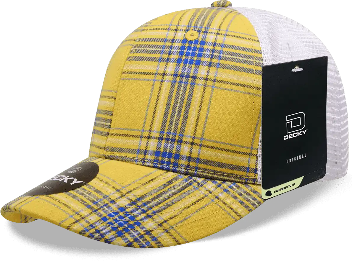 Decky 6017 M/c Plaid Cap - White 173 - one Size Fits Most