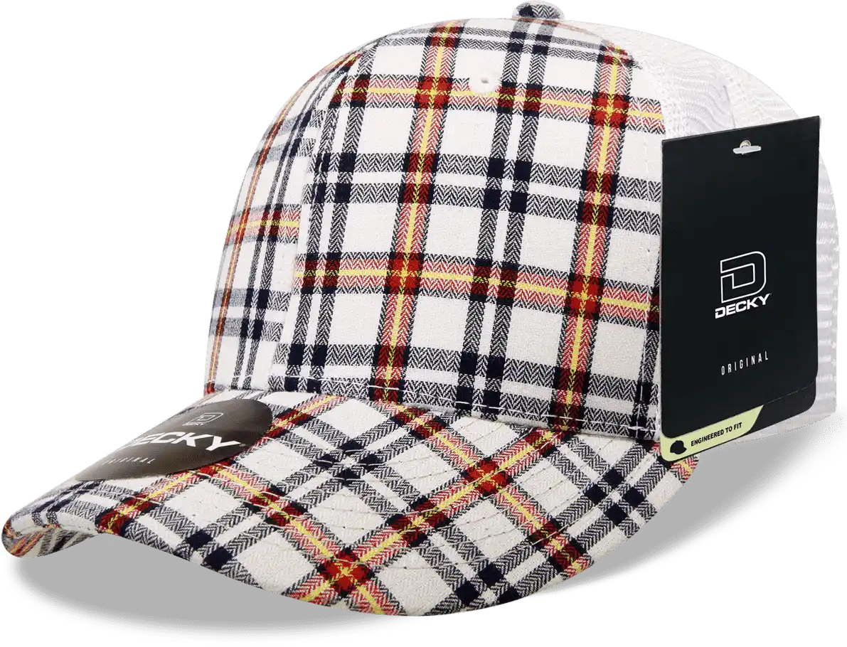 Decky 6017 M/c Plaid Cap - White 177 - one Size Fits Most