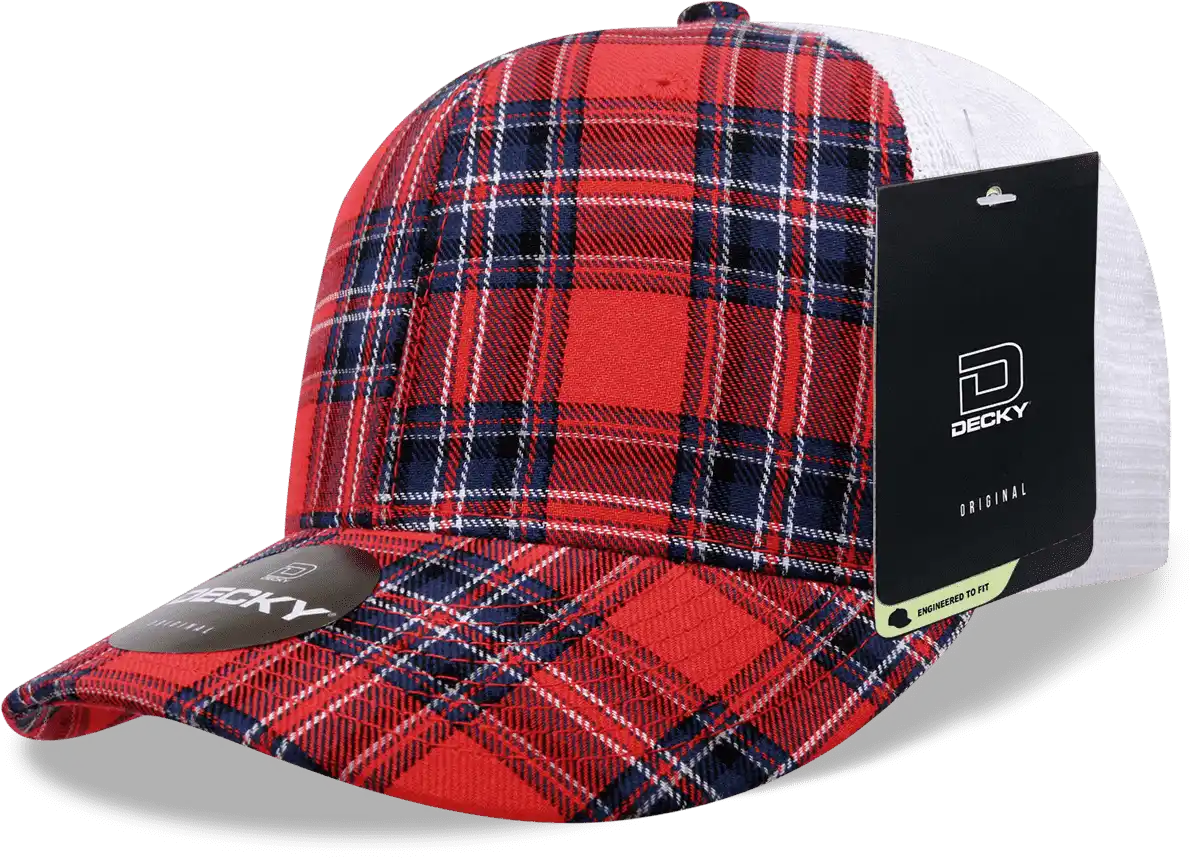 Decky 6017 M/c Plaid Cap - White 180 - one Size Fits Most