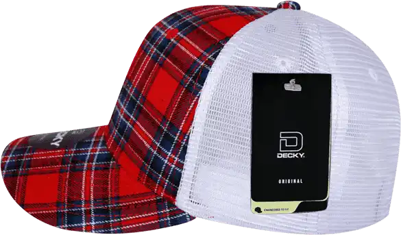Decky 6017 M/c Plaid Cap - White 180 - one Size Fits Most