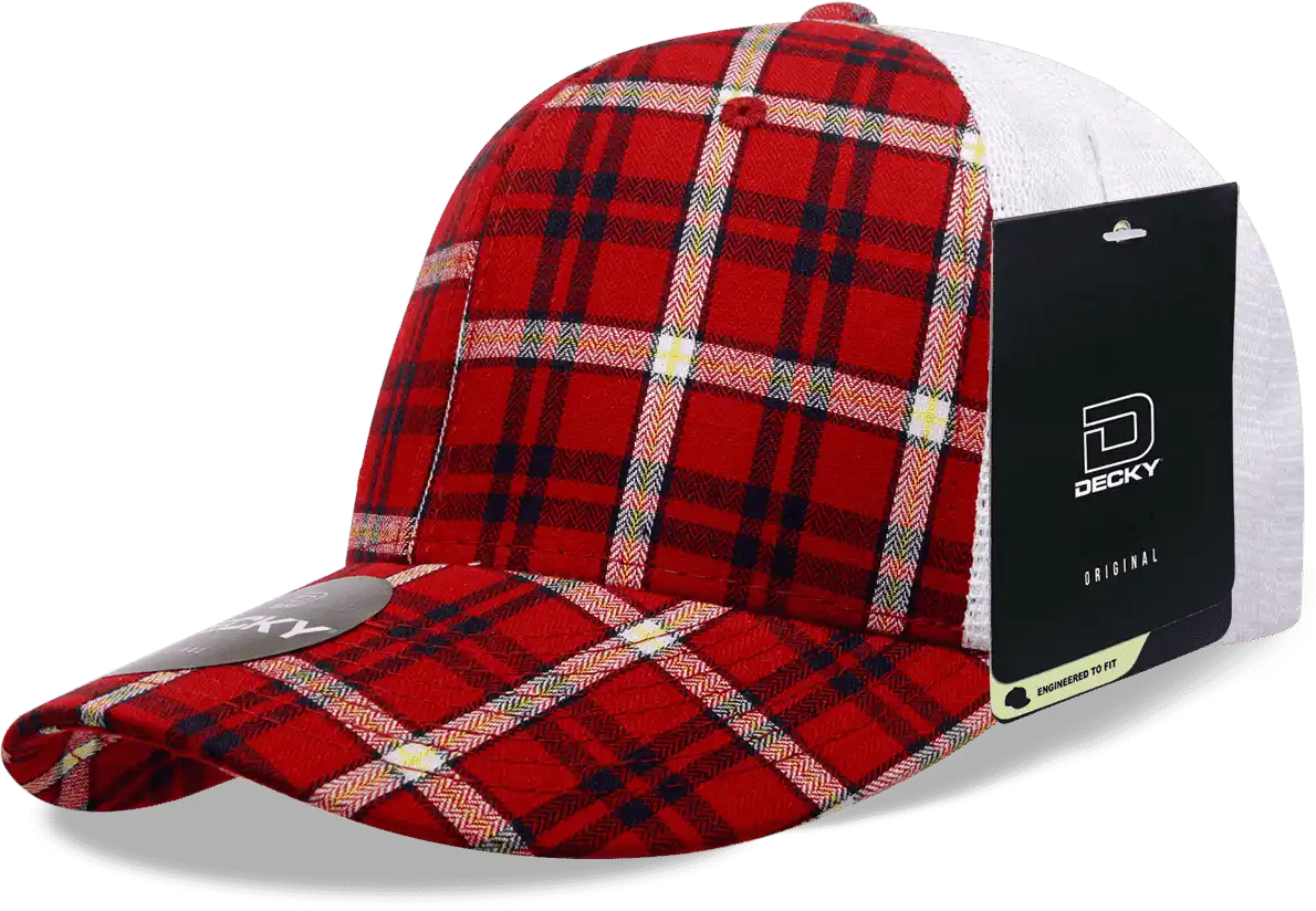 Decky 6017 M/c Plaid Cap - White 181 - one Size Fits Most