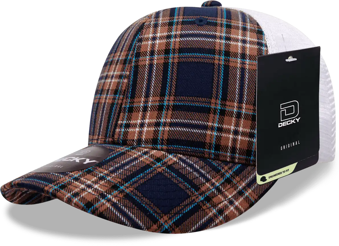 Decky 6017 M/c Plaid Cap - White 183 - one Size Fits Most