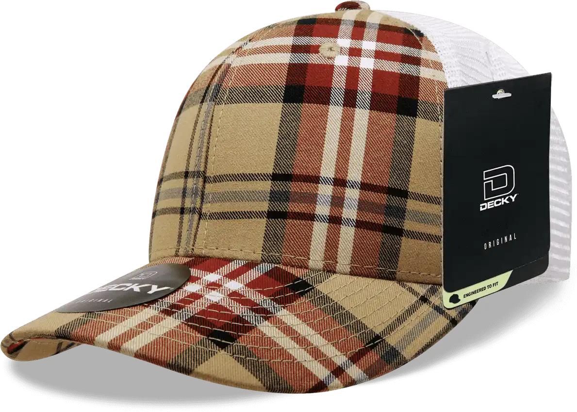 Decky 6017 M/c Plaid Cap - White 189 - one Size Fits Most