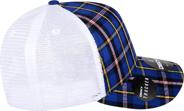 Decky 6017 M/c Plaid Cap - White 190 - one Size Fits Most