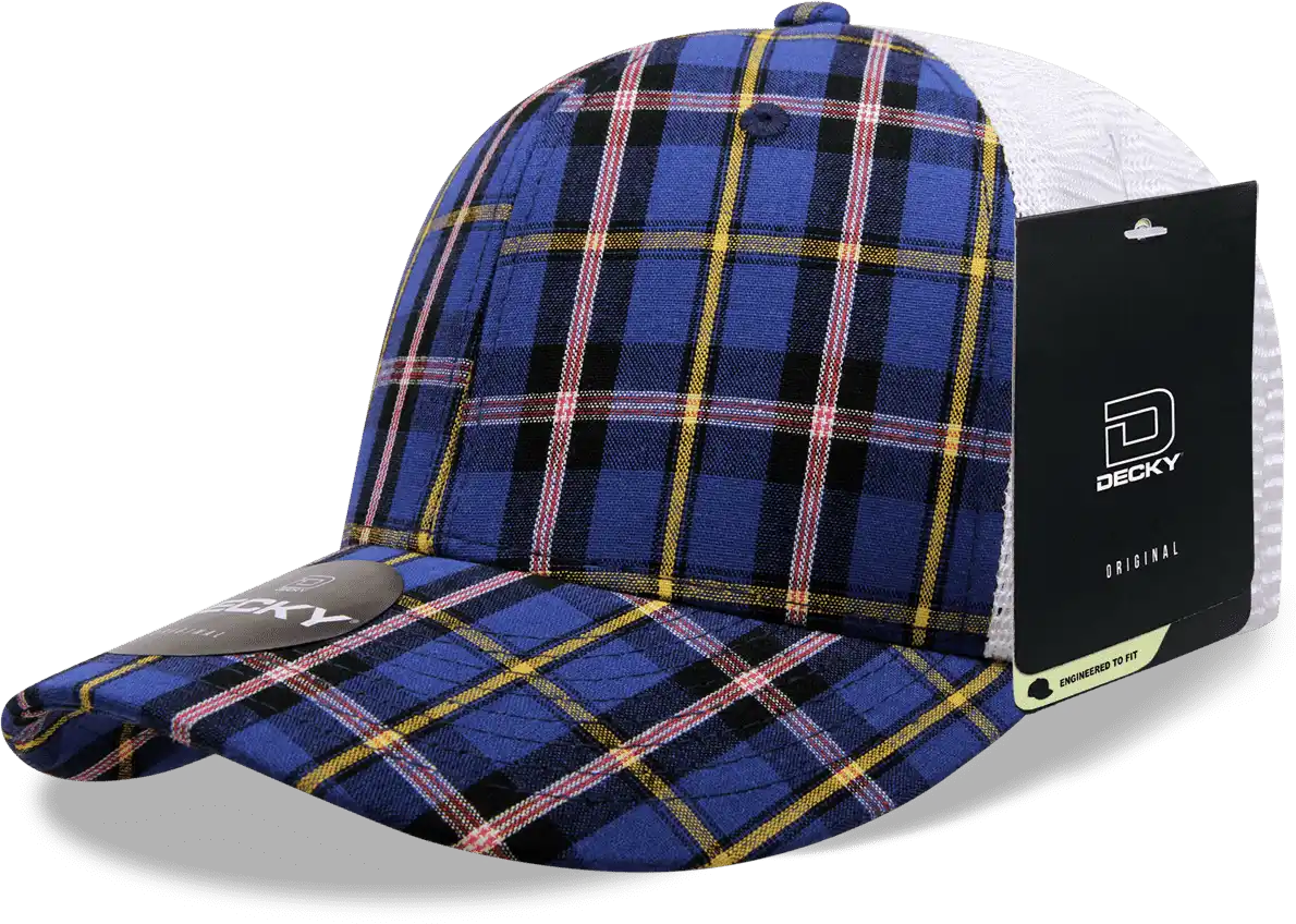 Decky 6017 M/c Plaid Cap - White 190 - one Size Fits Most