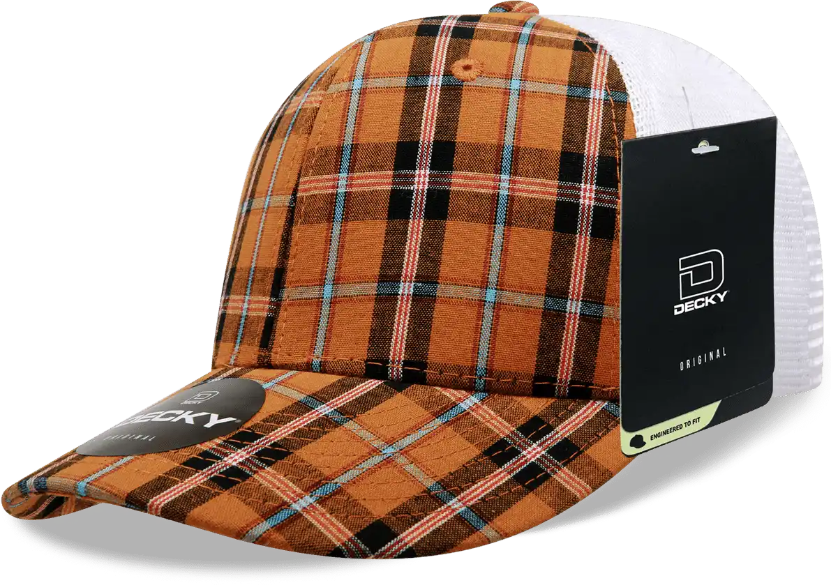 Decky 6017 M/c Plaid Cap - White 194 - one Size Fits Most