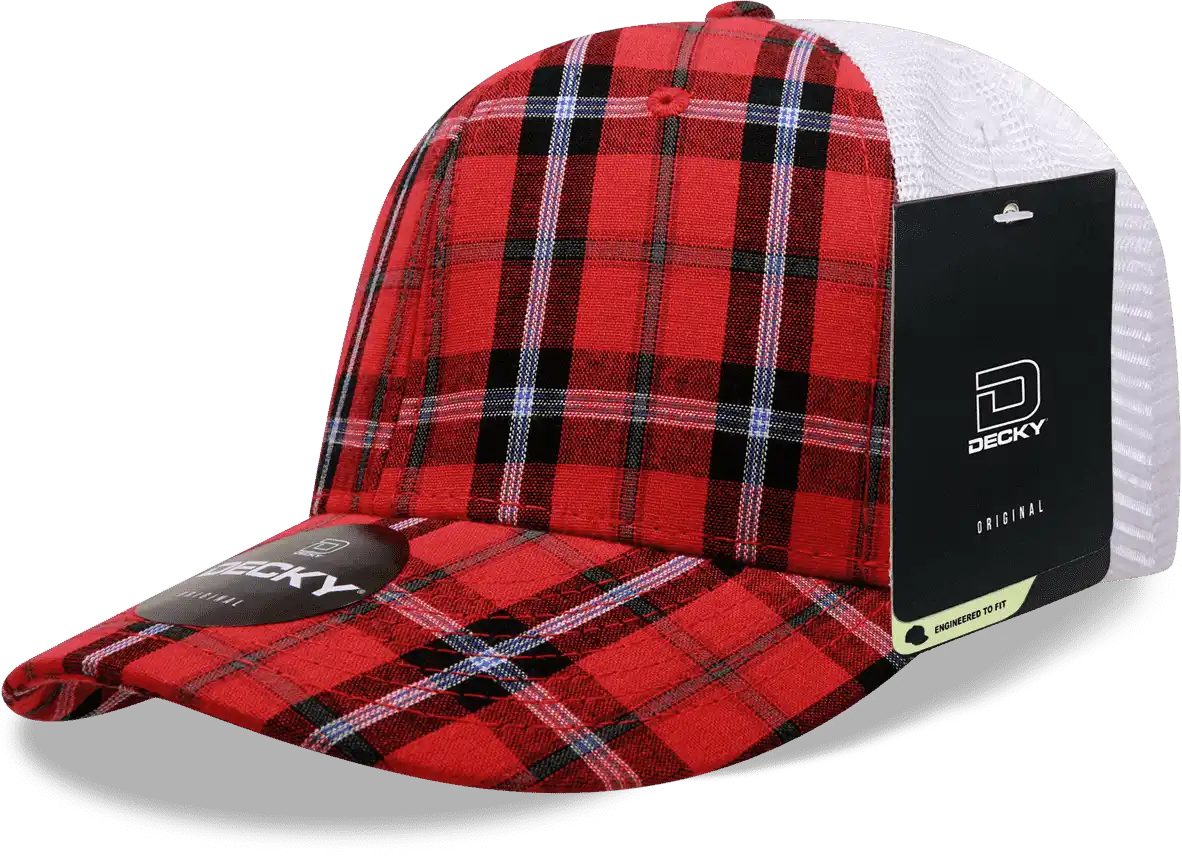 Decky 6017 M/c Plaid Cap - White 196 - one Size Fits Most