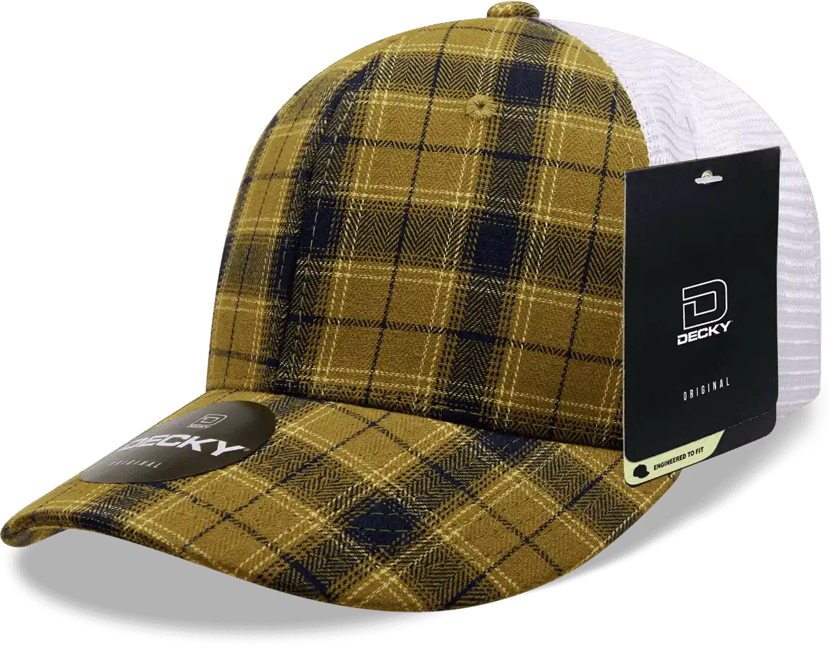 Decky 6017 M/c Plaid Cap - White 197 - one Size Fits Most