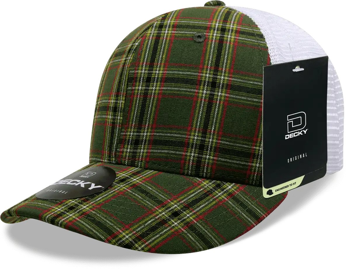 Decky 6017 M/c Plaid Cap - White 198 - one Size Fits Most