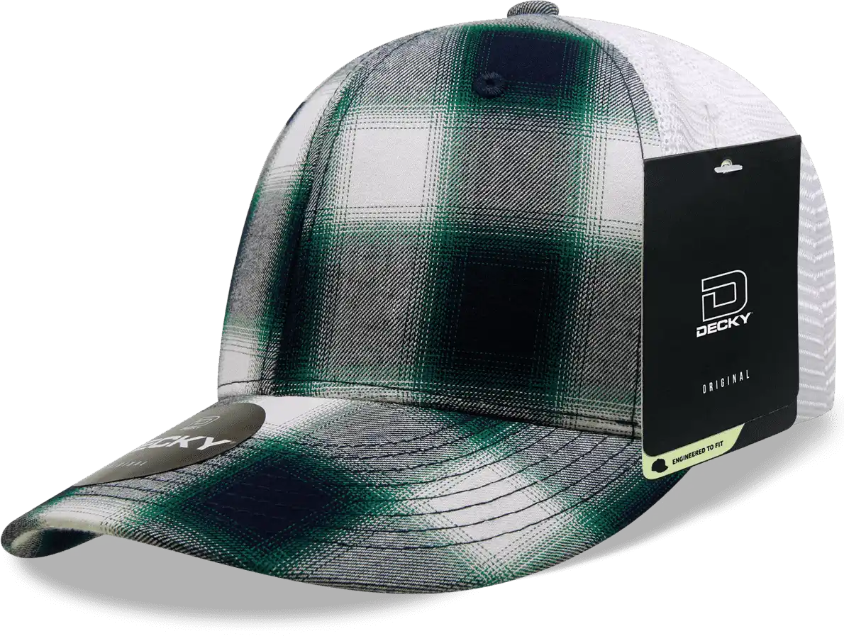 Decky 6017 M/c Plaid Cap White 200 / one Size Fits Most