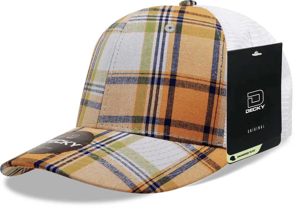 Decky 6017 M/c Plaid Cap - White 204 - one Size Fits Most